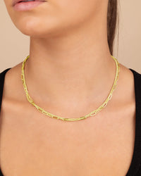 Emery Paperclip & Curb Chain Layered Necklace - Sterling Forever