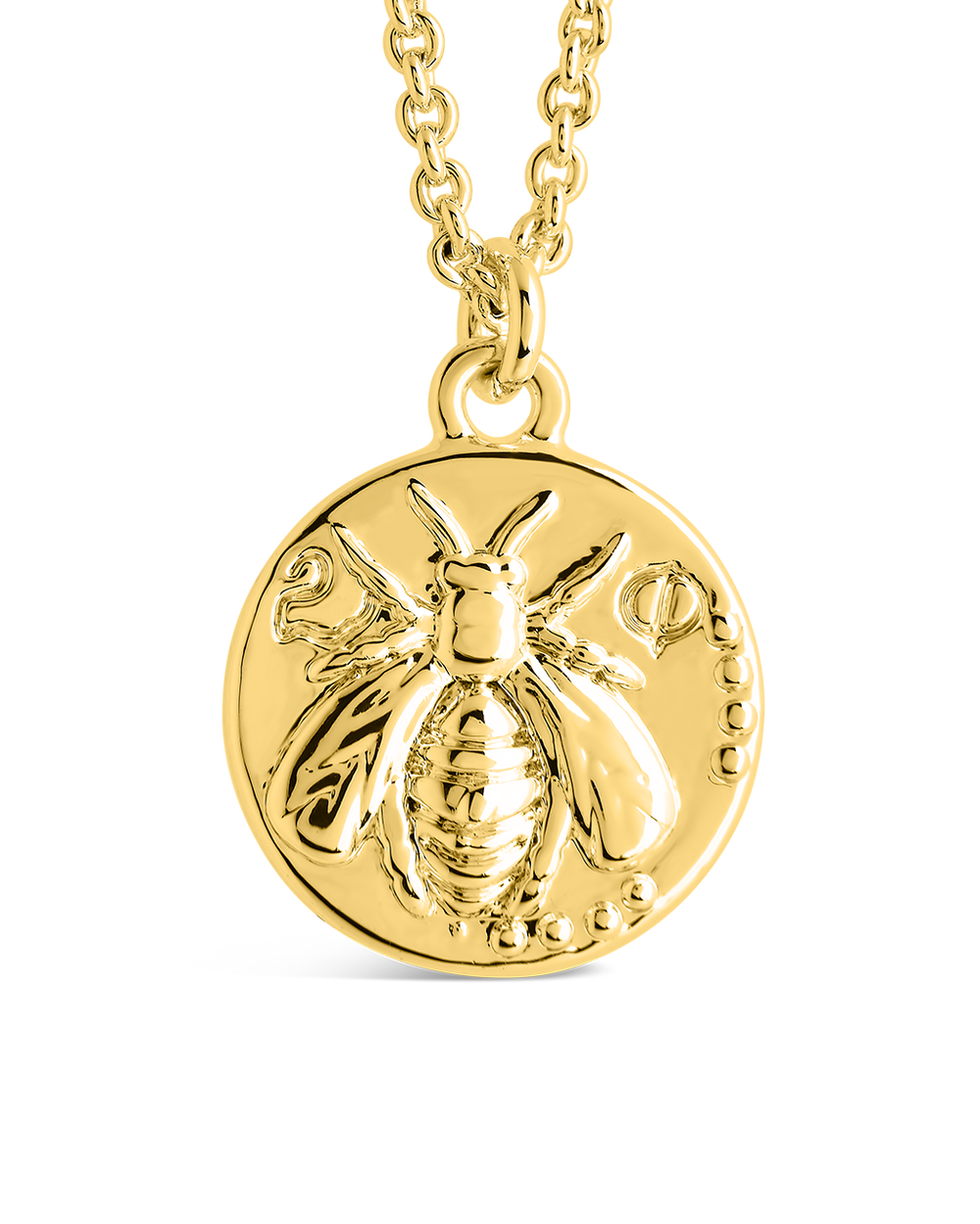 Bee Embossed Pendant Necklace
