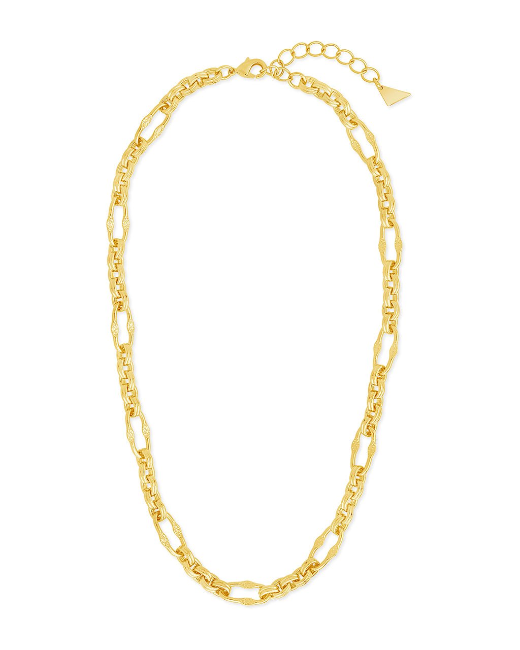Tegan Textured Long Link Necklace - Sterling Forever