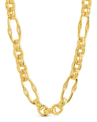 Tegan Textured Long Link Necklace - Sterling Forever