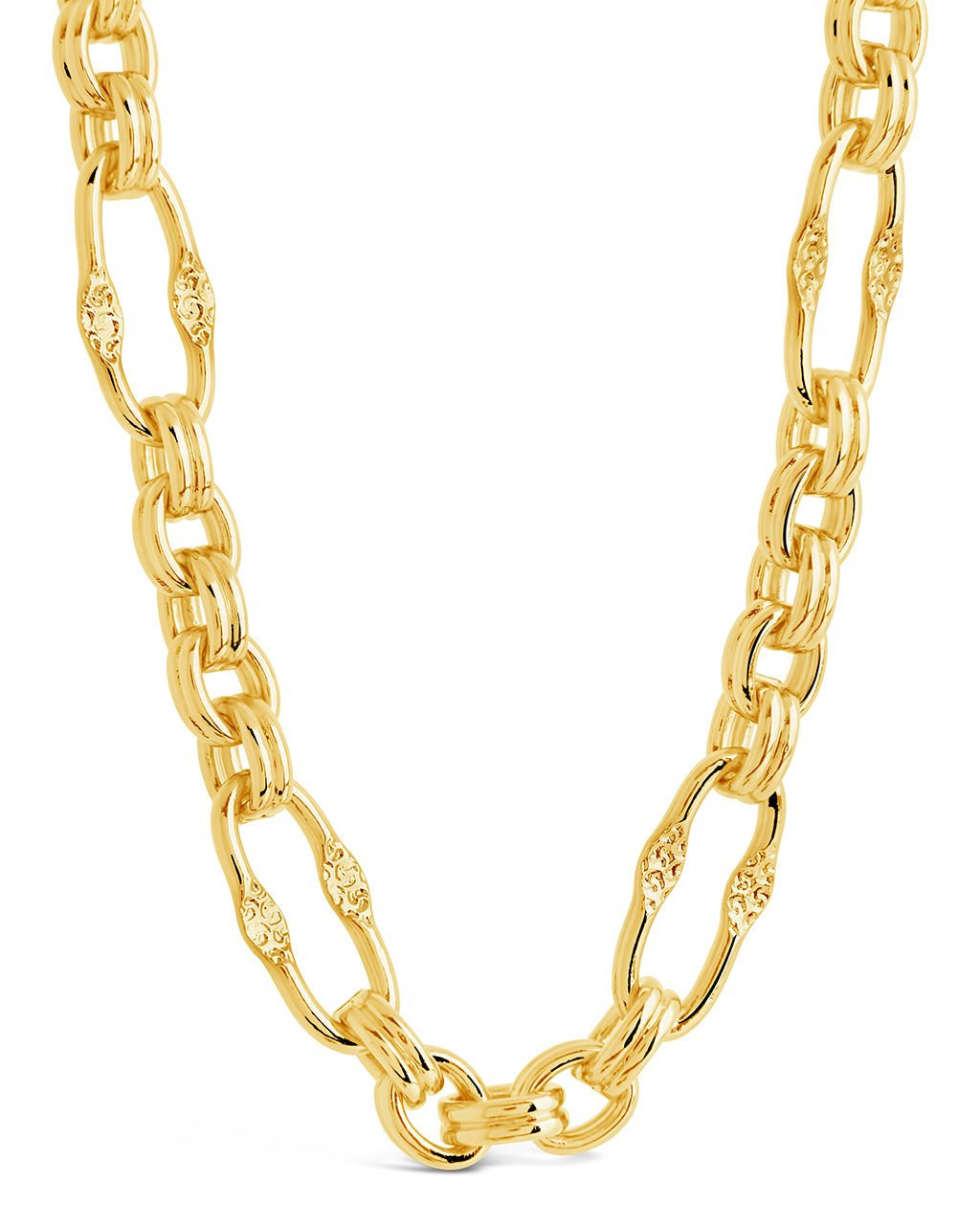 Tegan Textured Long Link Necklace - Sterling Forever