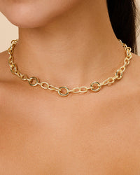 Carter Round Statement Link Necklace - Sterling Forever