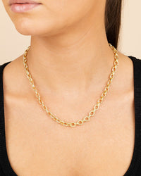 Kamora Textured Chain Link Necklace - Sterling Forever