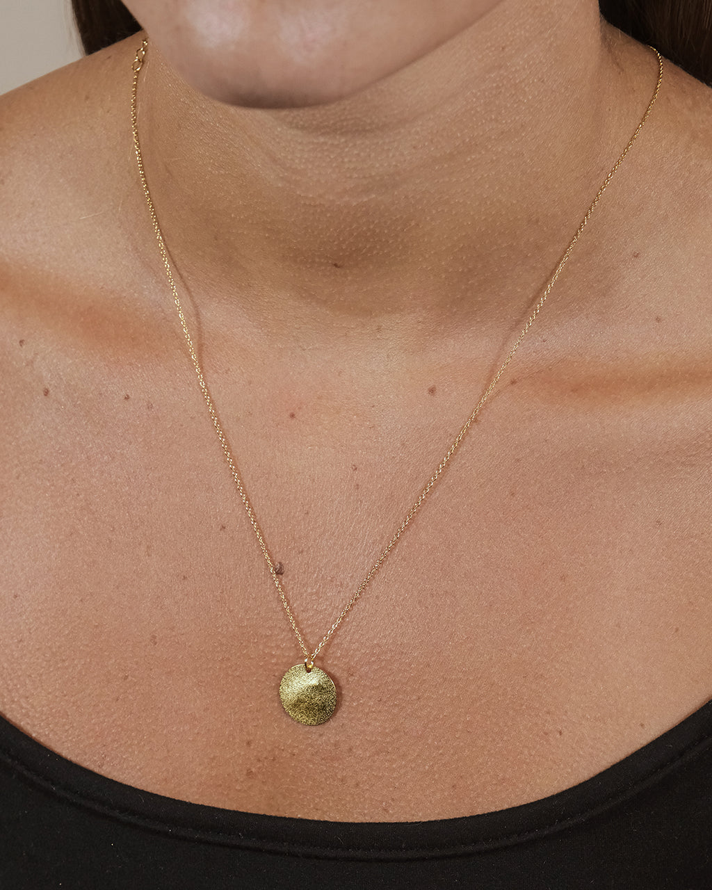 Sterling Silver Textured Wave Disk Necklace – Sterling Forever