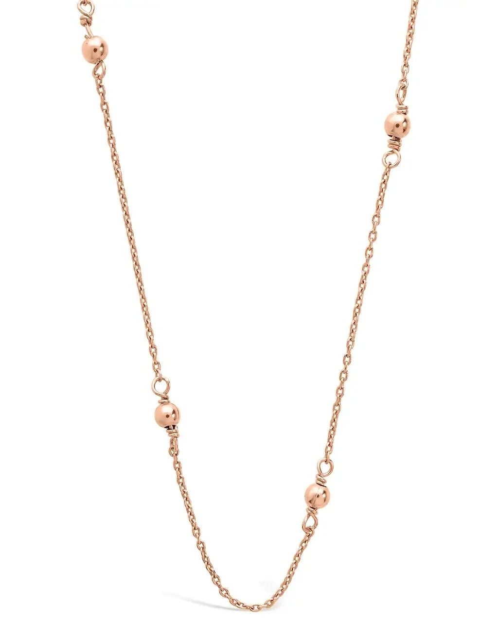 Sterling Silver Beaded Necklace Necklace Sterling Forever Rose Gold 