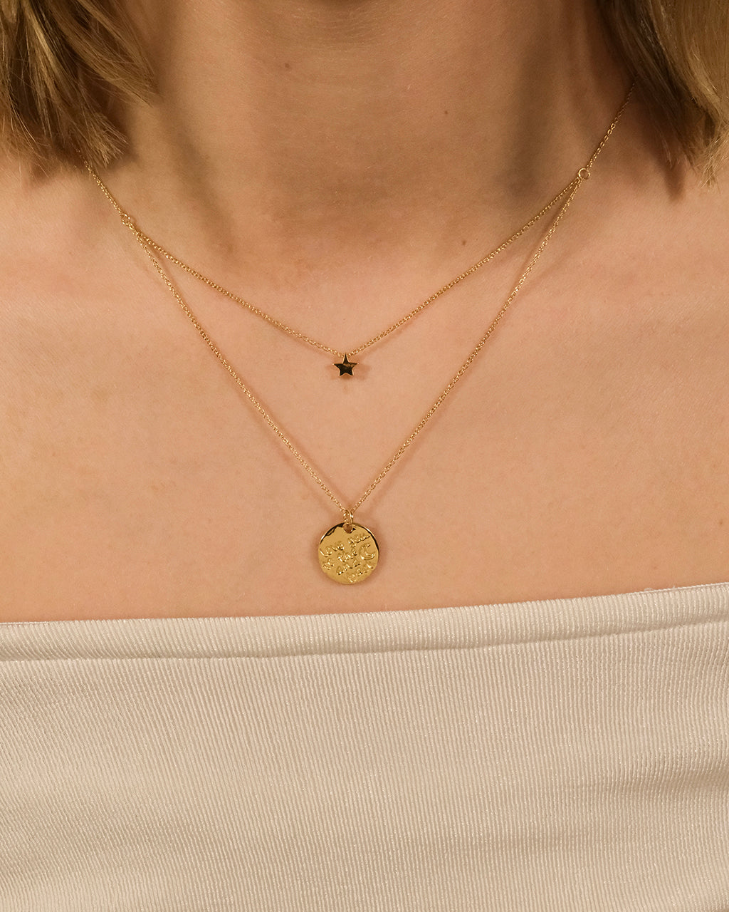 Sterling Silver Star & 'Love You to the Moon & Back' Disc Layered Necklace