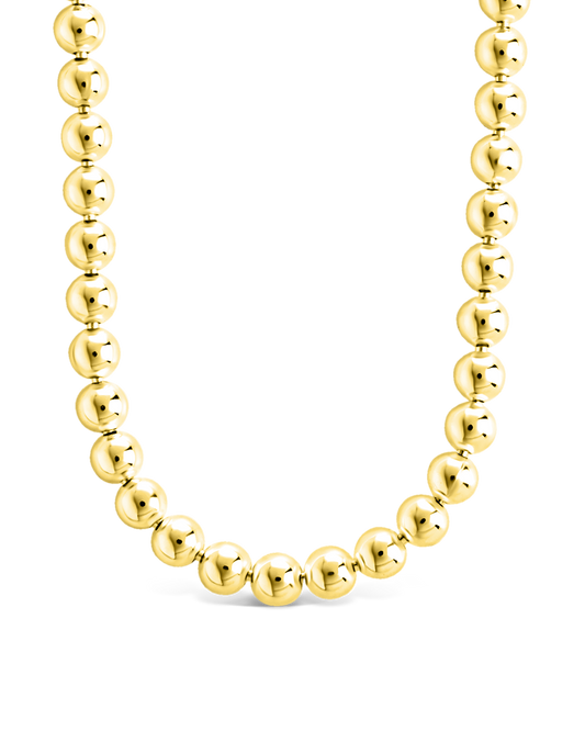 Sterling Silver Basia Dainty Beaded Chain Necklace