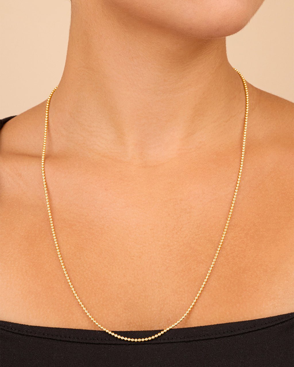 Sterling Silver Basia Dainty Beaded Chain Necklace - Sterling Forever