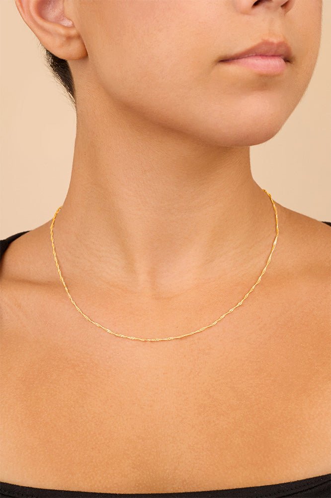 Sterling Silver Janina Delicate Twisted Chain Necklace - Sterling Forever