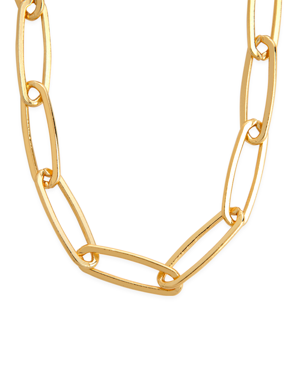 Sterling Silver Large Elongated Paperclip Chain Necklace