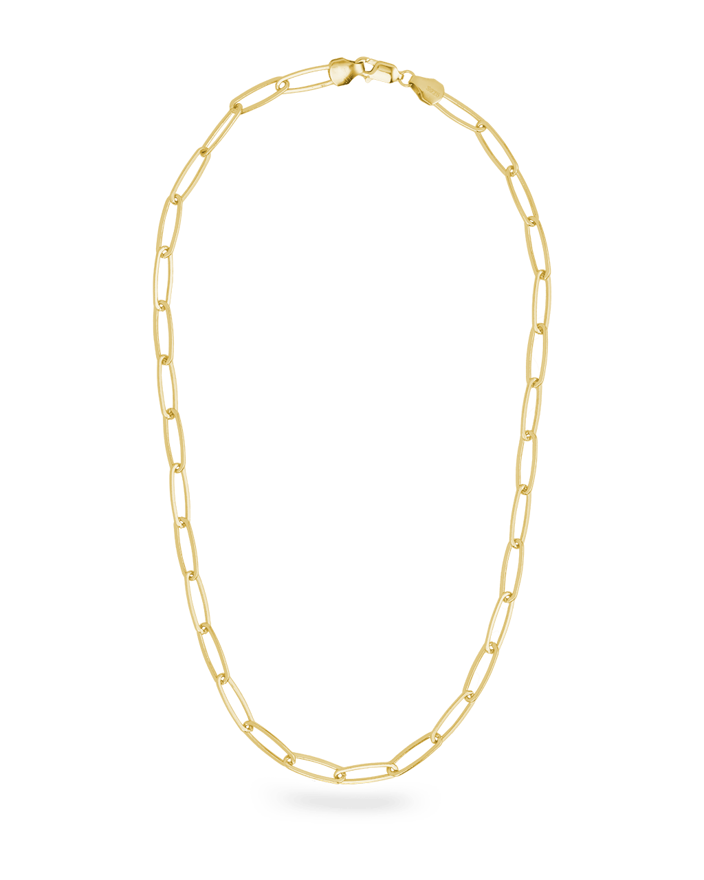 Sterling Silver Large Elongated Paperclip Chain Necklace - Sterling Forever