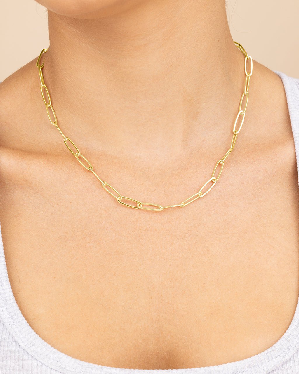 Sterling Silver Large Elongated Paperclip Chain Necklace - Sterling Forever