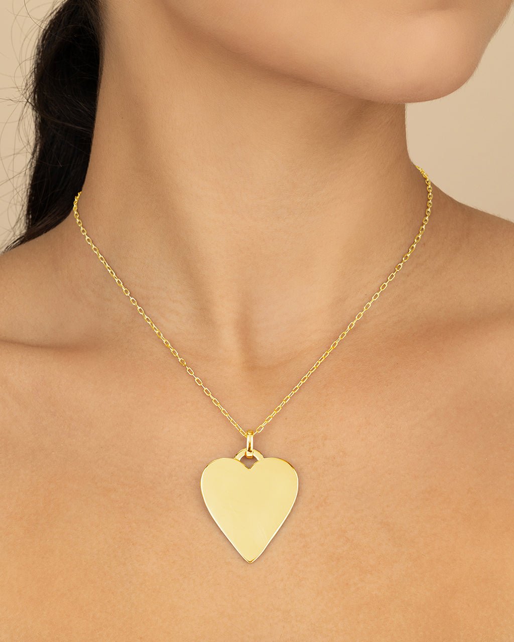 Rita Polished Heart Statement Necklace - Sterling Forever
