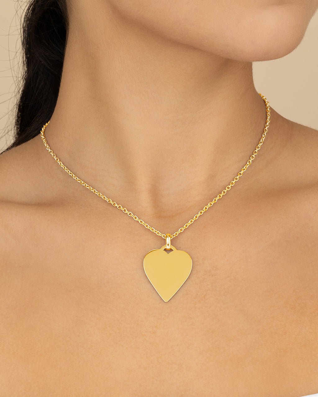 Rita Polished Heart Statement Necklace - Sterling Forever