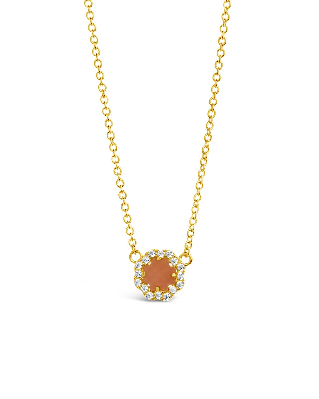 Bezel Rose Petal Pendant Necklace Necklace Sterling Forever 