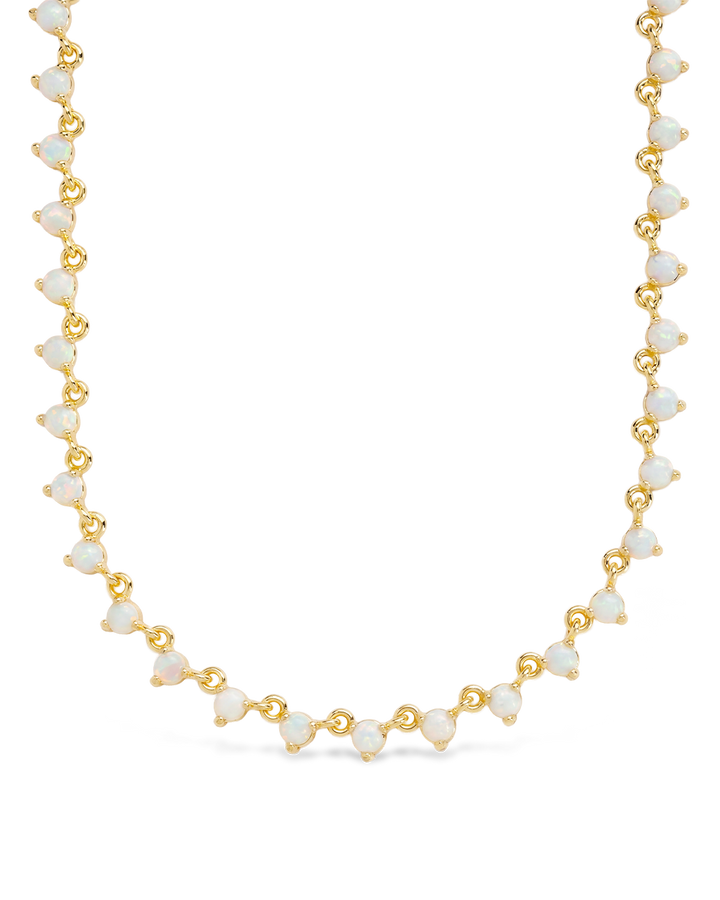 Brigid Staggered Opal Tennis Necklace