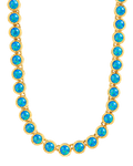 Helene Bezel Carribean Blue Opal Tennis Necklace