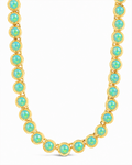 Helene Bezel Turquoise Opal Tennis Necklace