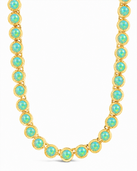 Helene Bezel Turquoise Opal Tennis Necklace