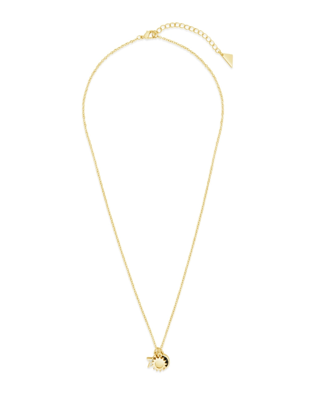 Sun, Star, and Moon Charm Enamel Pendant Necklace