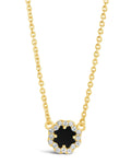 CZ Bezel Rose Petal Pendant Necklace - Sterling Forever
