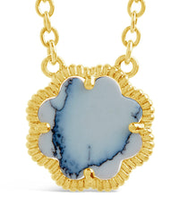 Rose Petal Pendant Necklace Necklace Sterling Forever Gold White Turquoise 