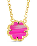 Rose Petal Pendant Necklace Necklace Sterling Forever Gold Pink Turquoise 