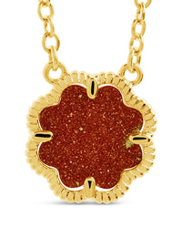 Rose Petal Pendant Necklace Necklace Sterling Forever Gold Brown Aventurine 