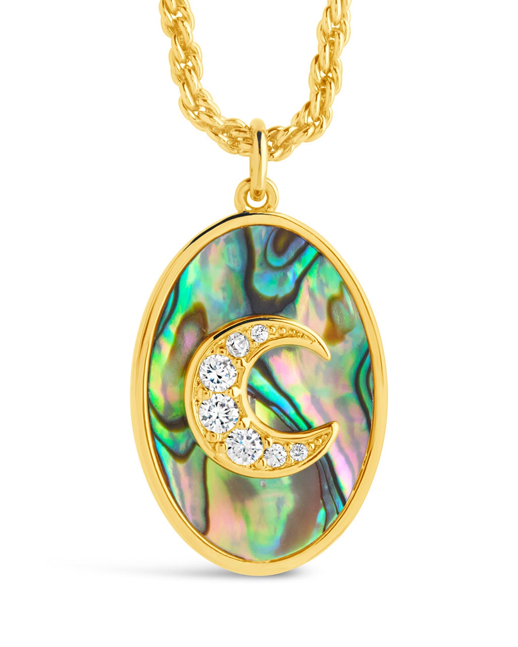 Carrie CZ & Abalone Night Sky Pendant Necklace Necklace Sterling Forever Gold 
