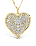 Sterling Silver Moonstone Statement Heart Pendant
