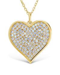Sterling Silver Moonstone Statement Heart Pendant