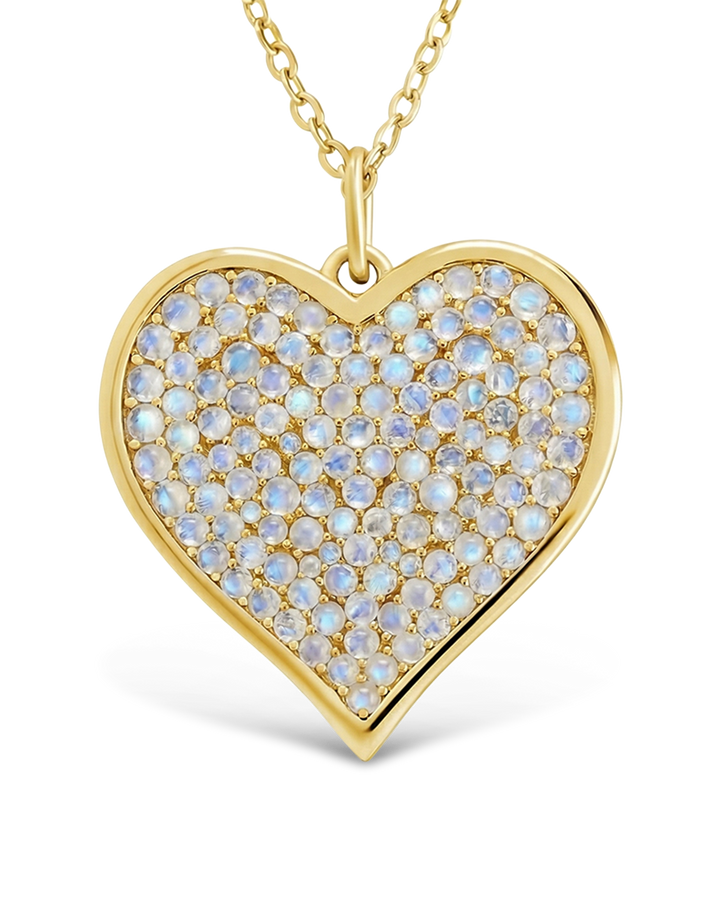 Sterling Silver Moonstone Statement Heart Pendant
