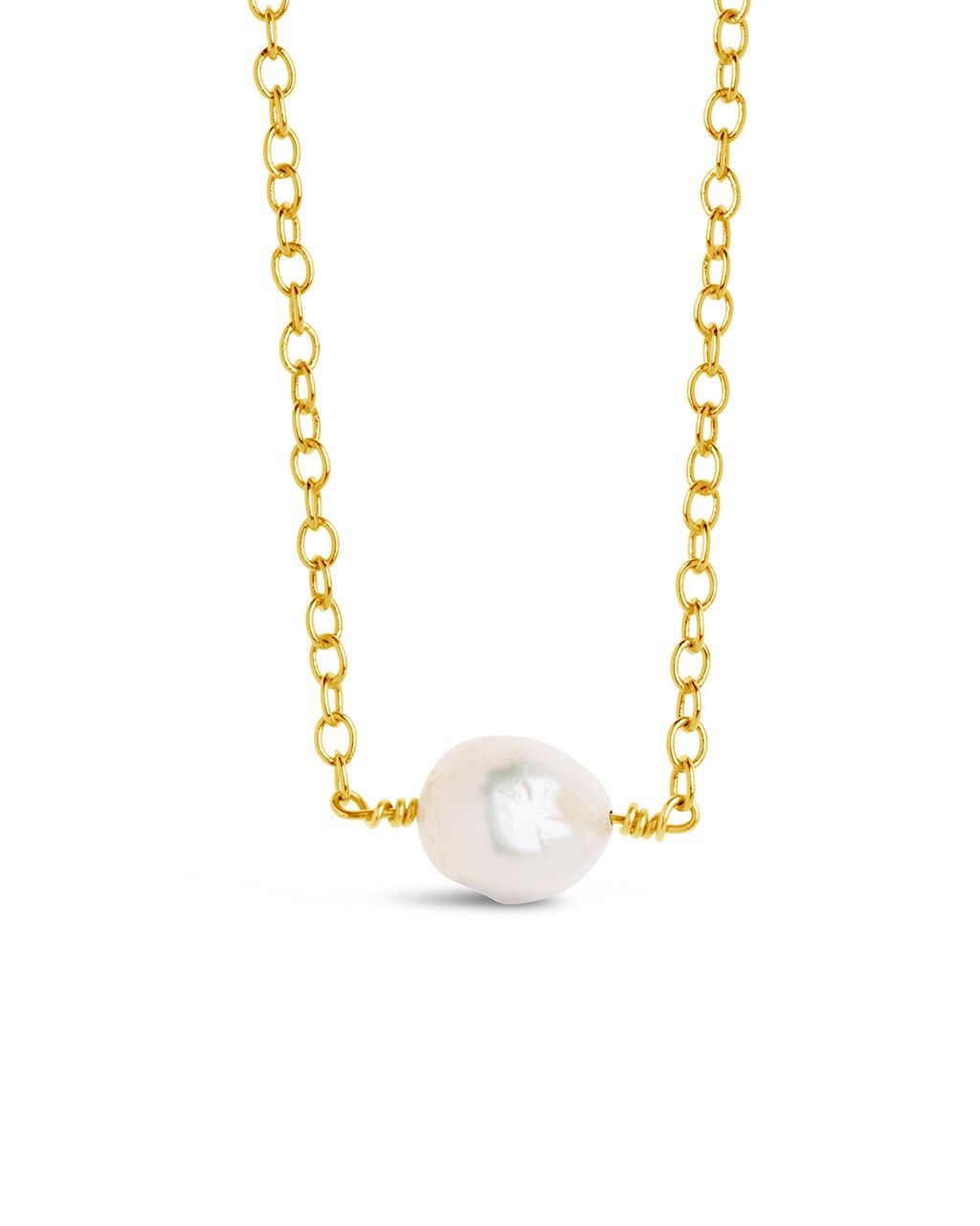 Medium Pearl Pendant Necklace Necklace Sterling Forever Gold 