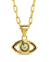 Leidy CZ & Mother of Pearl Evil Eye Pendant Necklace - Sterling Forever