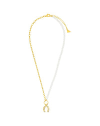 Elva Pearl CZ Horseshoe Necklace - Sterling Forever