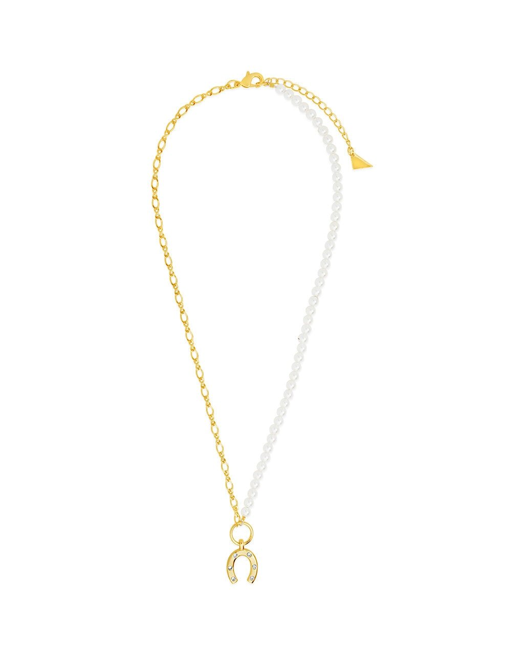 Elva Pearl CZ Horseshoe Necklace - Sterling Forever