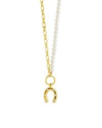 Elva Pearl CZ Horseshoe Necklace - Sterling Forever
