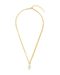River Pearl Drop Chain Necklace - Sterling Forever