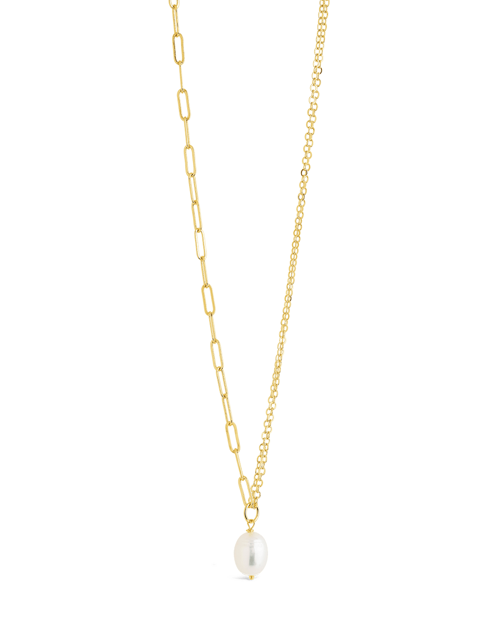 River Pearl Drop Chain Necklace - Sterling Forever