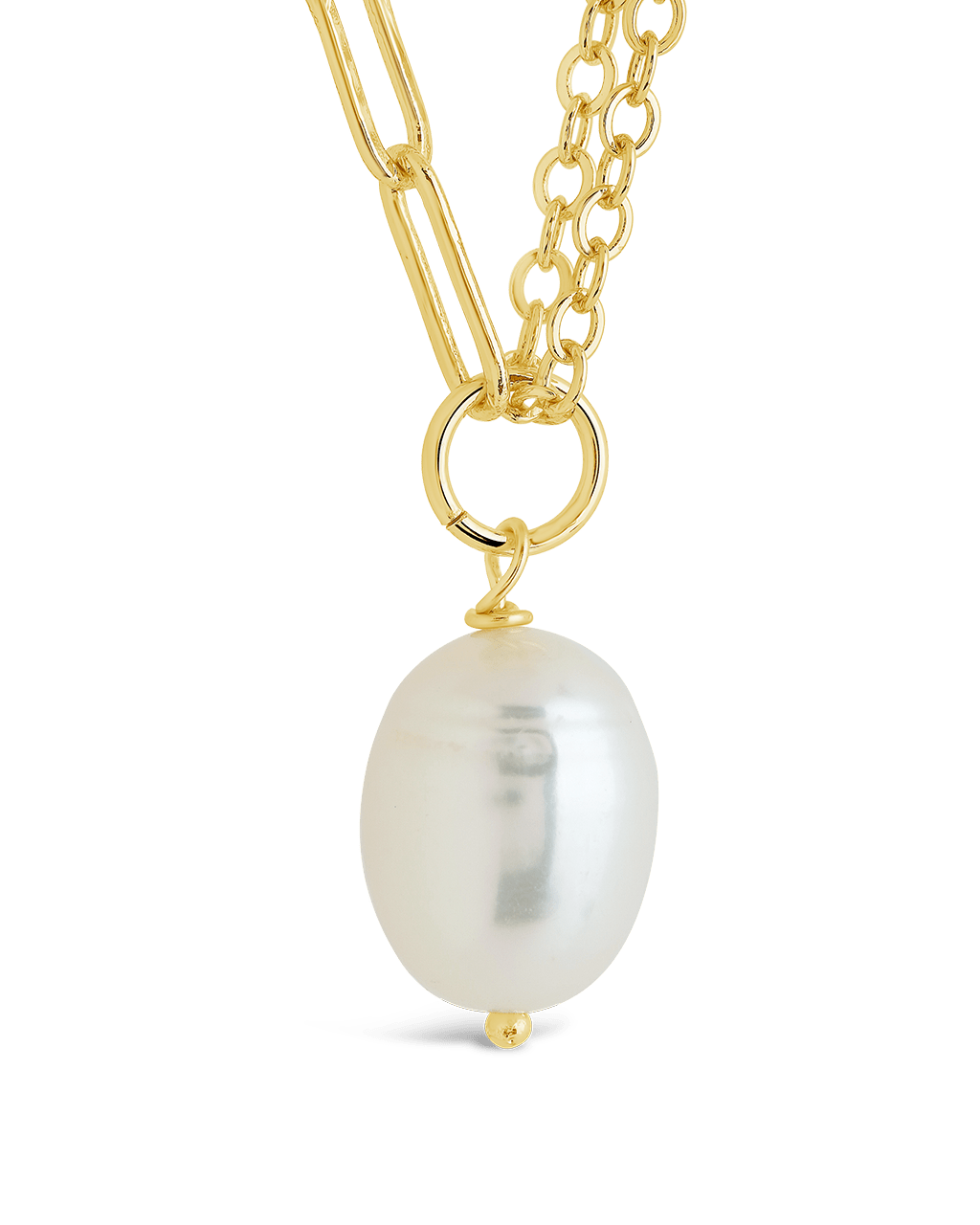 River Pearl Drop Chain Necklace - Sterling Forever