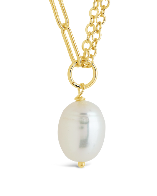 River Pearl Drop Chain Necklace