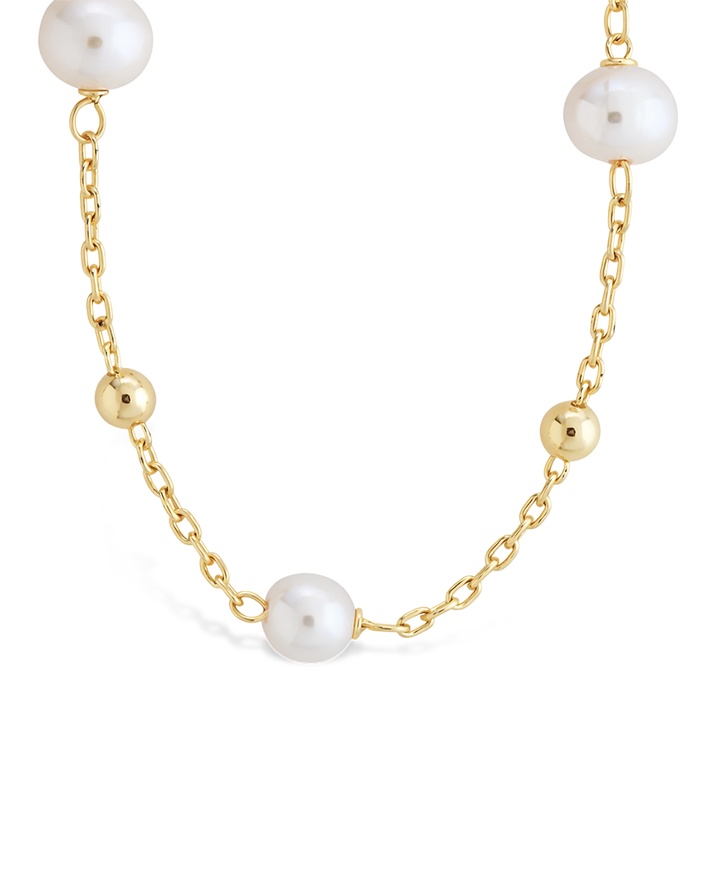 Lila Pearl Station Necklace
