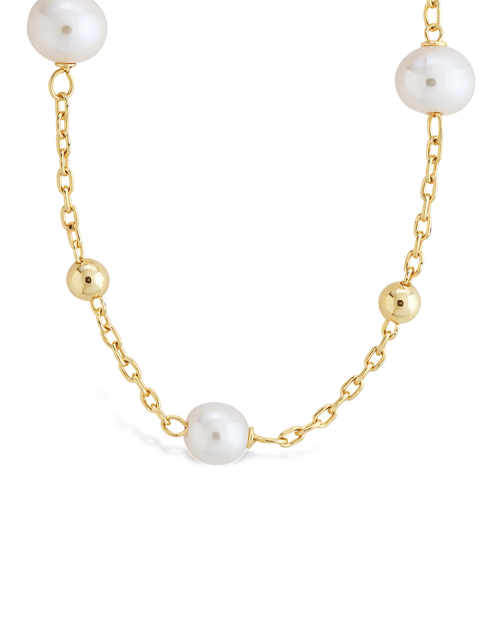 Lila Pearl Station Necklace