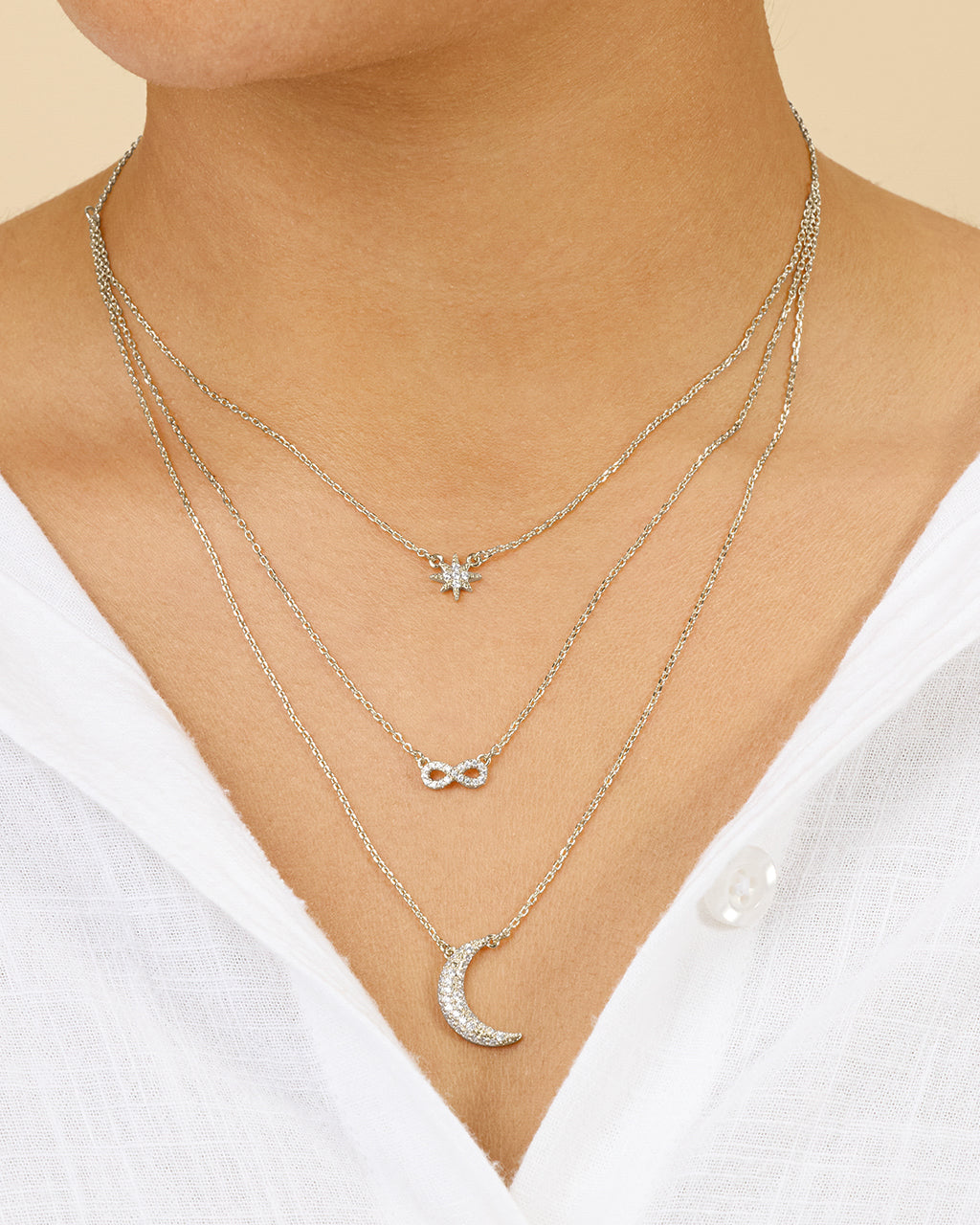 CZ Celestial Infinity Necklace