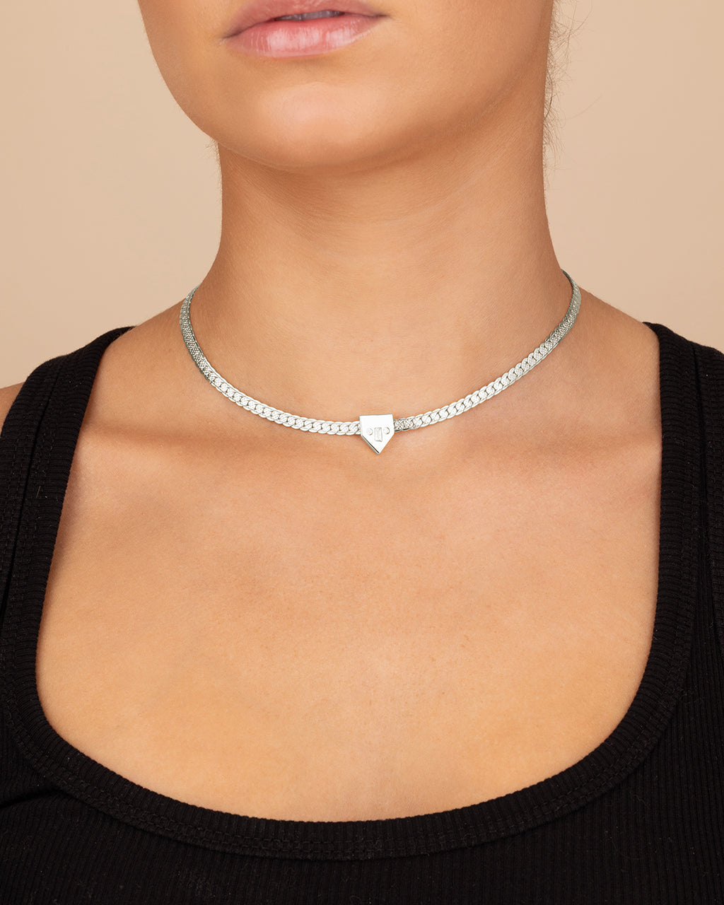 Catherine CZ & Chain Choker Necklace