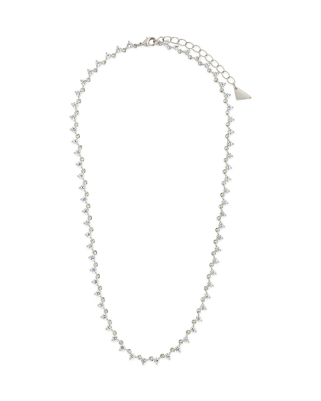 Brigid Staggered CZ Tennis Necklace - Sterling Forever