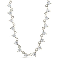 Brigid Staggered CZ Tennis Necklace - Sterling Forever