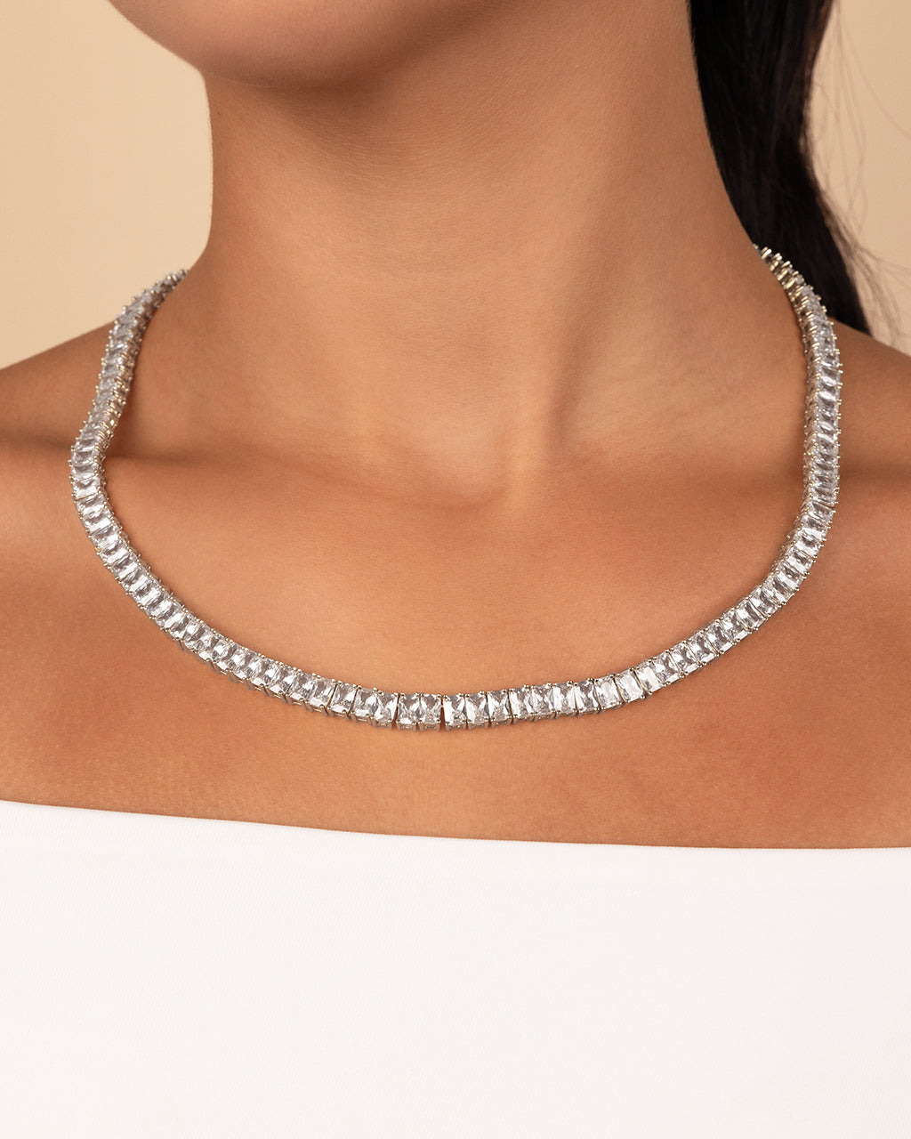 Marisol Cubic Zirconia Tennis Necklace – Sterling Forever