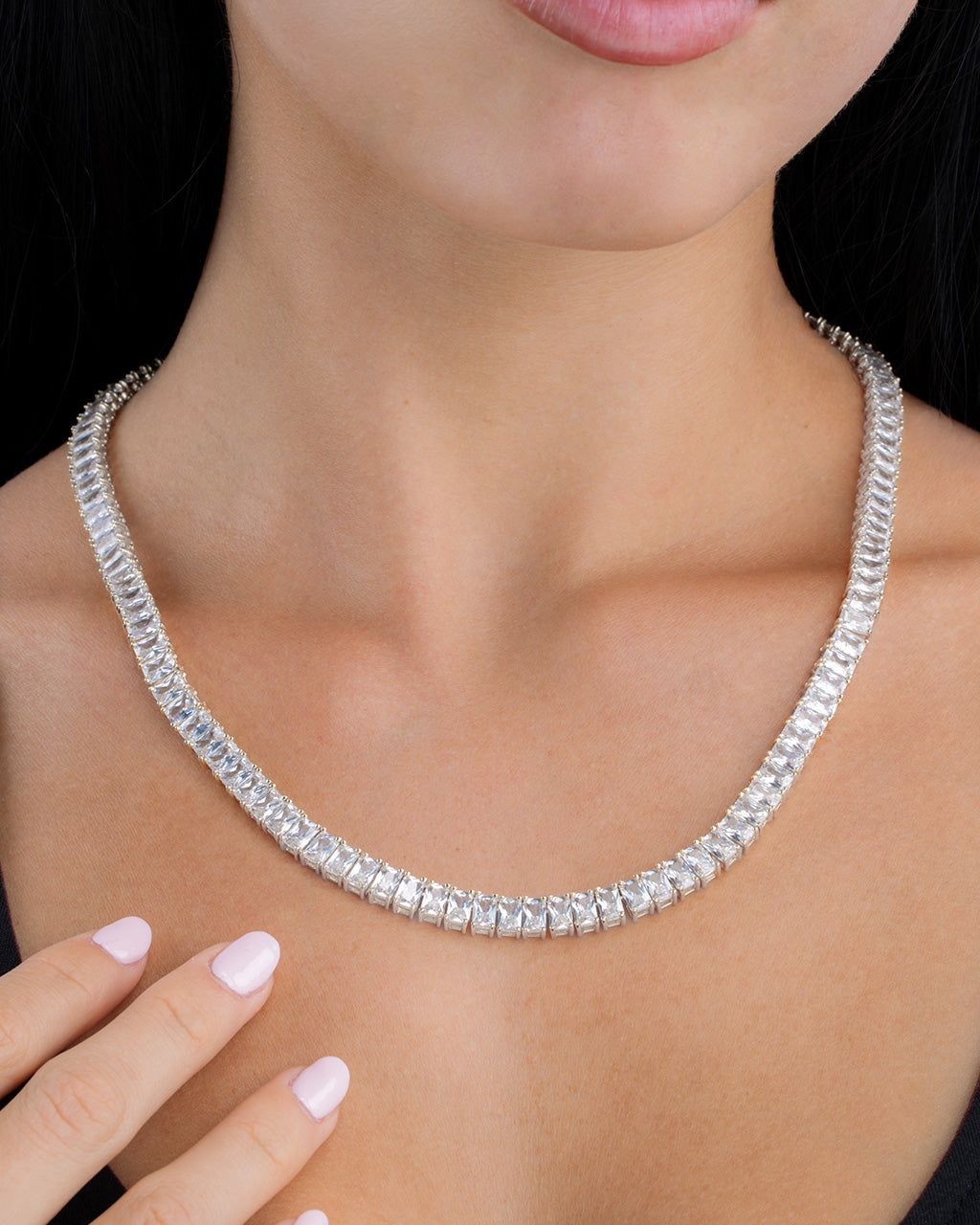 Marisol Cubic Zirconia Tennis Necklace – Sterling Forever