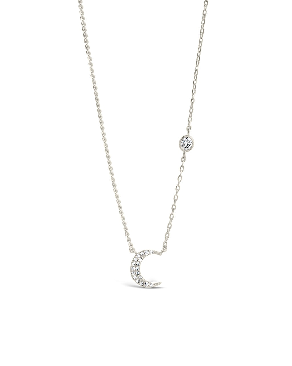 Crystal Crescent Moon Necklace Necklace Sterling Forever 